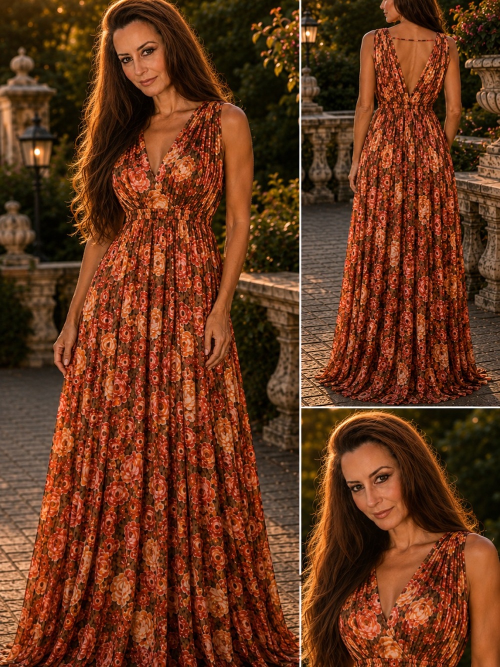 NWT Gibson x Latimer Painterly Rose Floral Maxi Dress XL